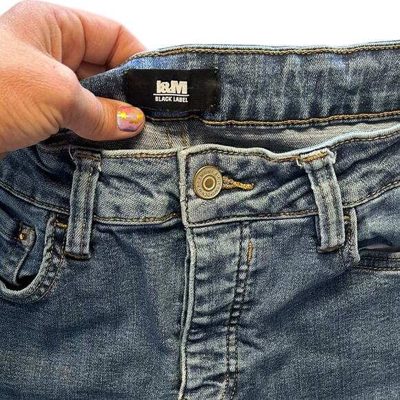 Womens Jeans Size 7 Flare Denim Button Fly 70s Retro Hippie Wide Leg Indie - Picture 9 of 10